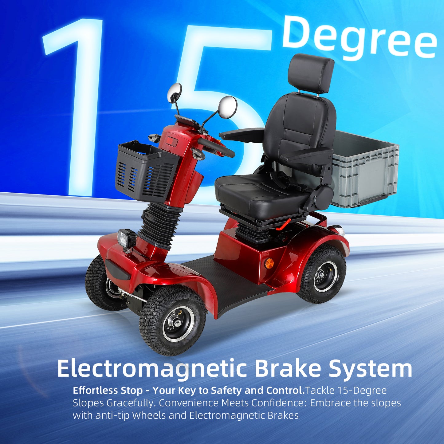 Heavy-Duty All-Terrain Mobility Scooter for Seniors - Remote Control, Adjustable Seating & Anti-Theft Alarm (69.7"L x 26"W)