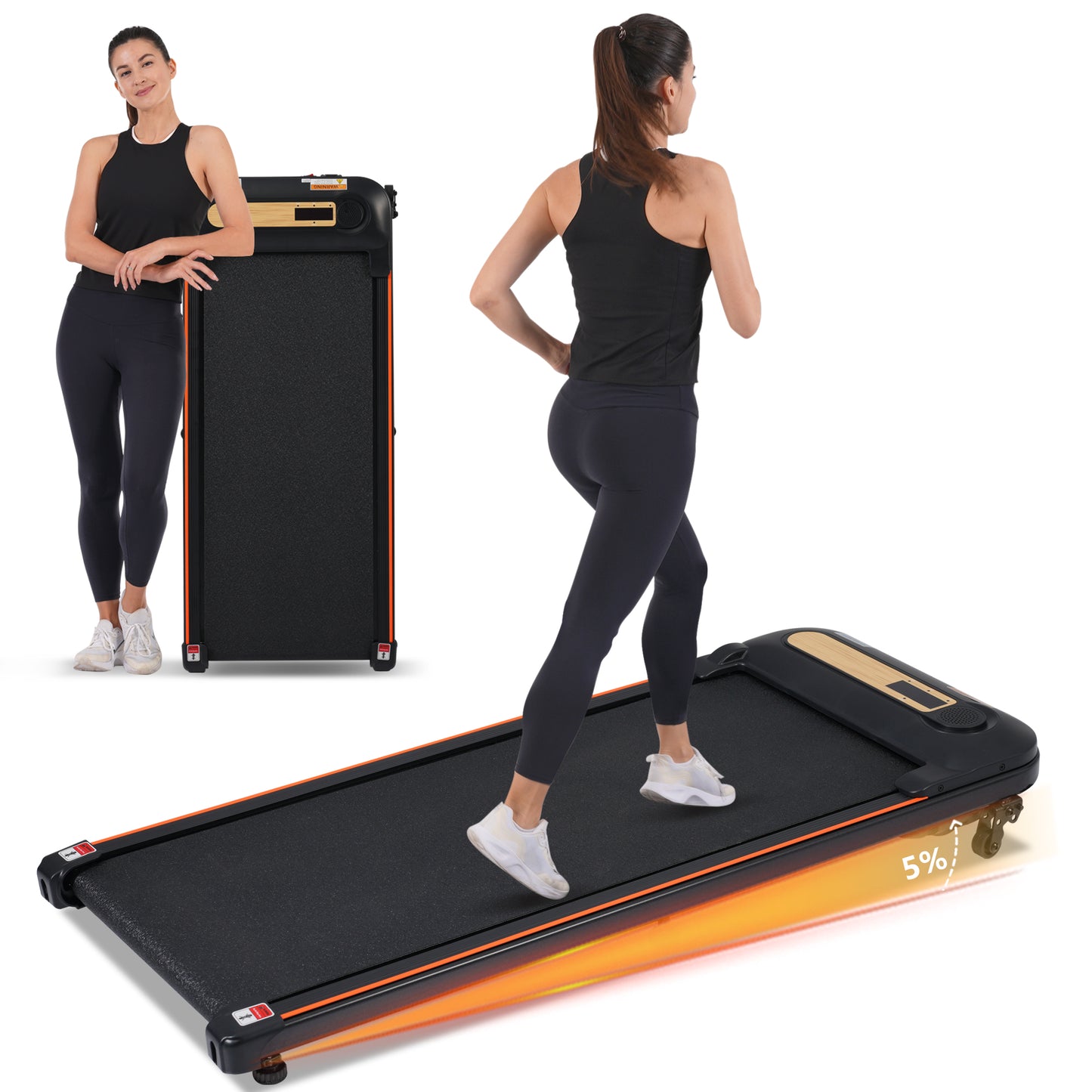 Adjustable Incline Under Desk Treadmill with Remote Control – 2.5HP Motor, 300LBS Capacity, Zero Assembly Home & Gym Fitness