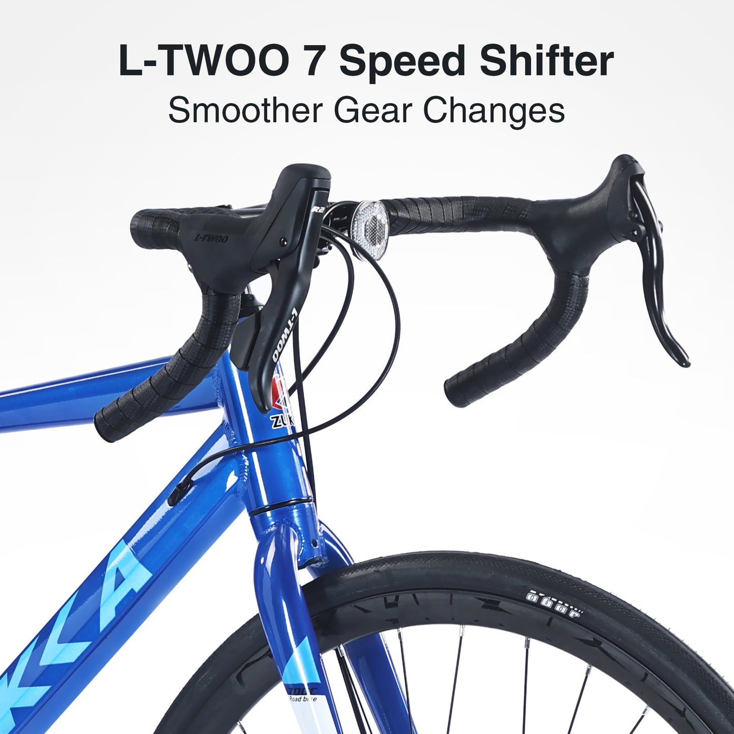 700C Aluminum Road Bike for Men & Women - 7-Speed Lightweight Commuter Bike with Dual Disc Brakes, 700x28C Tires, 85% Pre-Assembled (Blue)