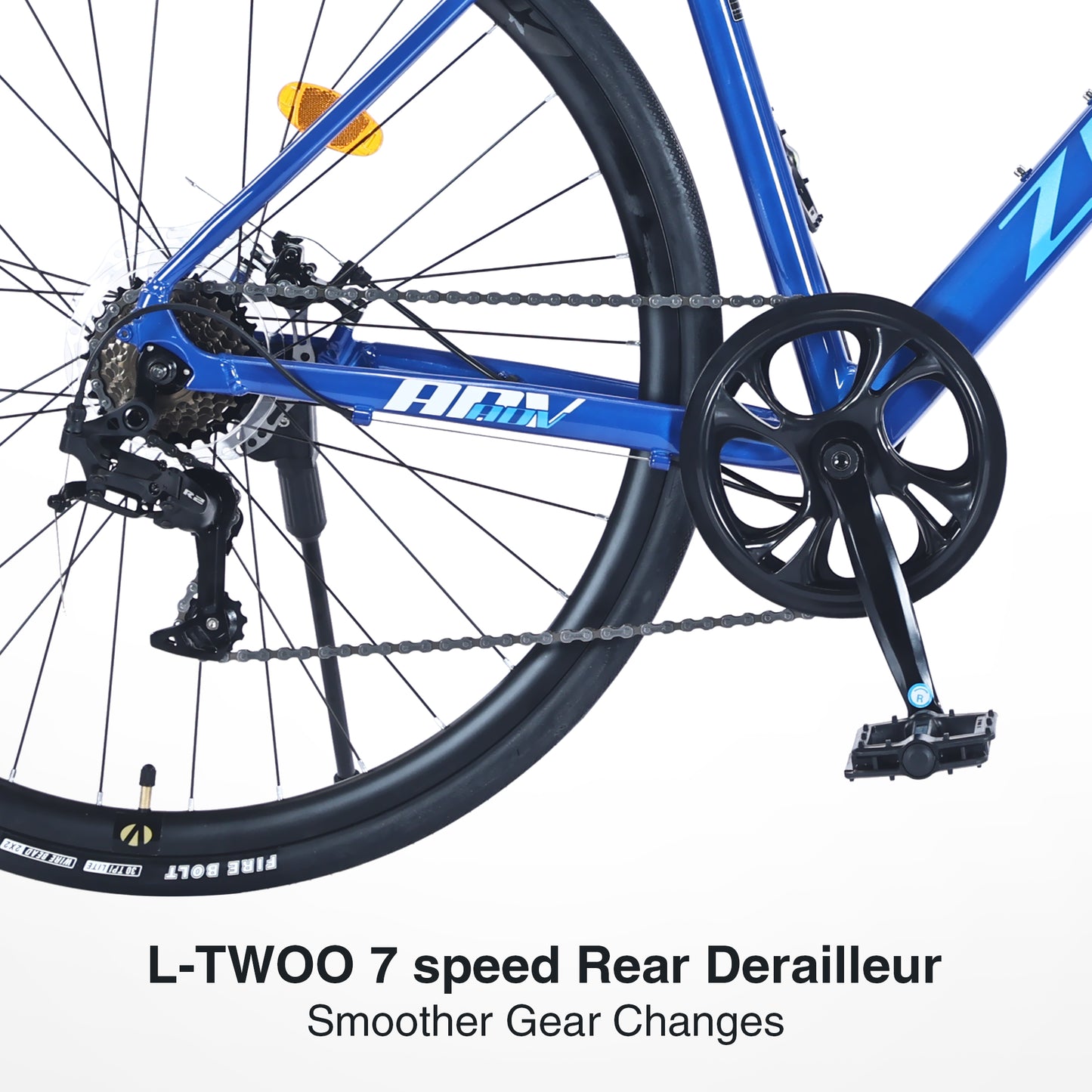 700C Aluminum Road Bike for Men & Women - 7-Speed Lightweight Commuter Bike with Dual Disc Brakes, 700x28C Tires, 85% Pre-Assembled (Blue)