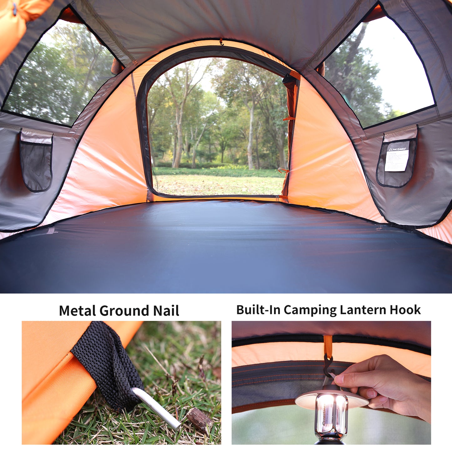 2-Person Instant Pop-Up Camping Tent Automatic Setup in 10 Seconds Lightweight Water-Resistant Dome Tent with Enhanced Ventilation