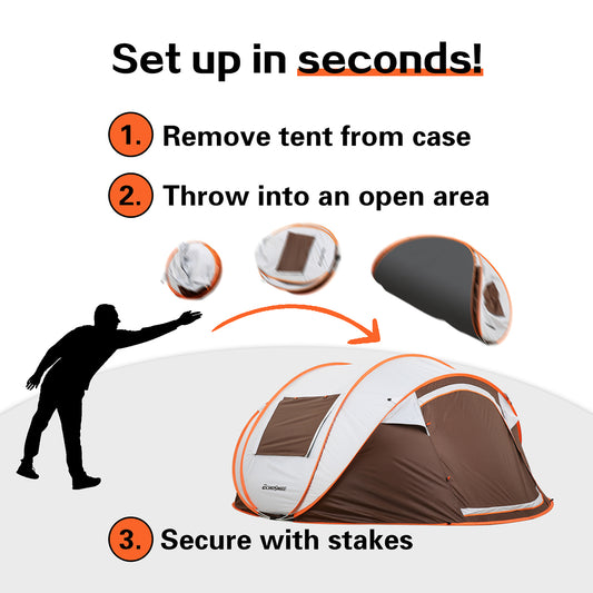 Instant Pop Up Tent for Camping: Automatic Setup, Spacious Family Shelter with Enhanced Durability – Perfect for Outdoor Adventures