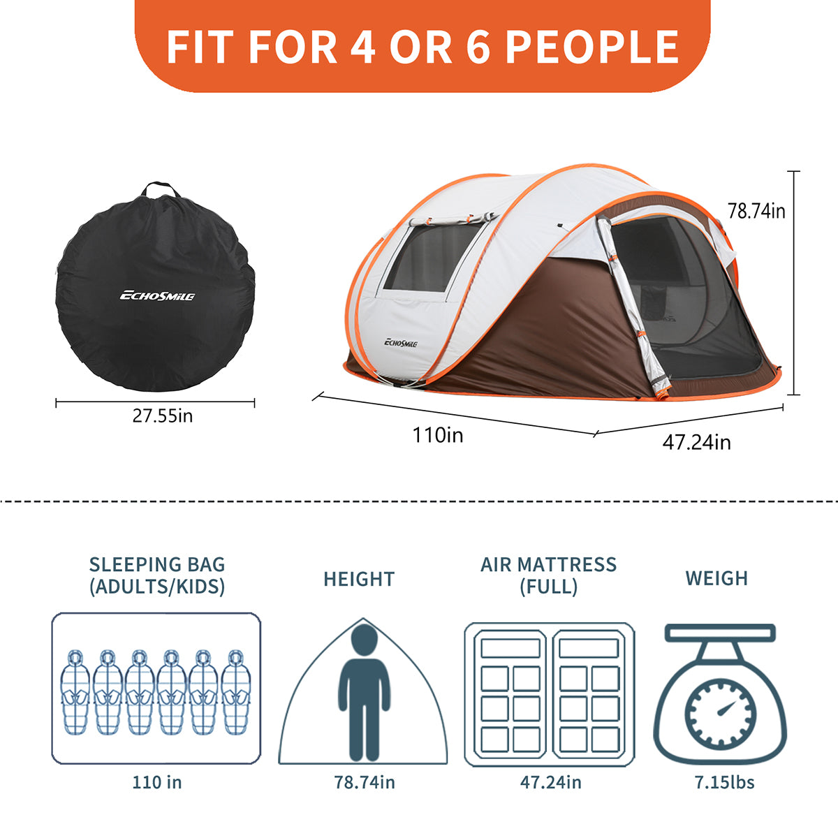 Instant Pop Up Tent for Camping: Automatic Setup, Spacious Family Shelter with Enhanced Durability – Perfect for Outdoor Adventures