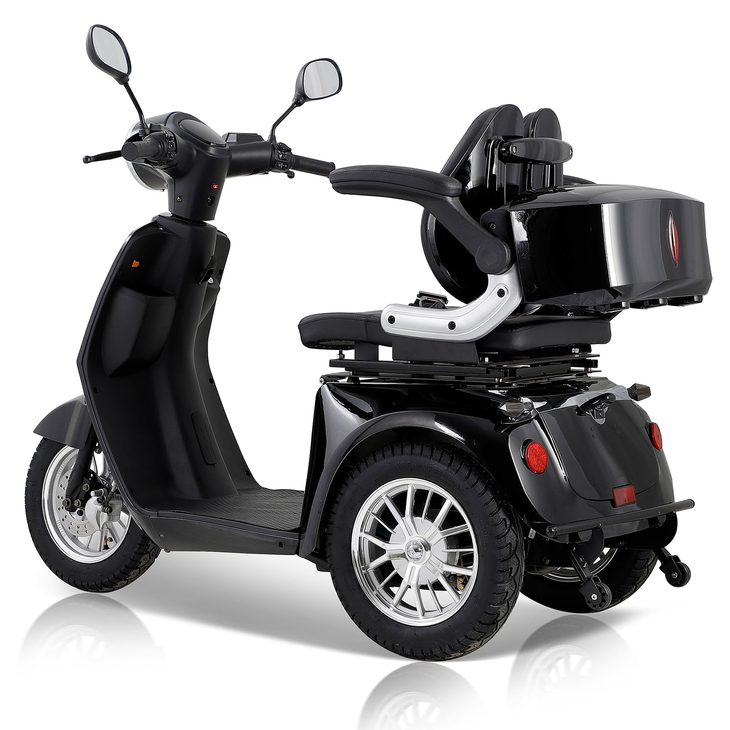 Heavy-Duty Electric Mobility Scooter for Seniors - High Power Motor, Extra-Large Seat & Anti-Theft Alarm, All-Terrain ABS+PC Scooter (Black)