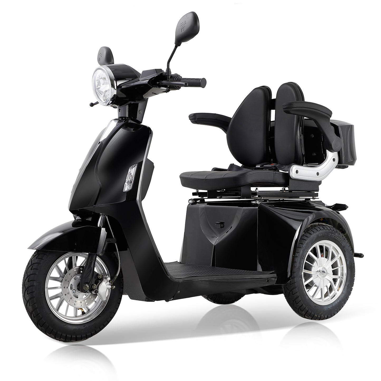 Heavy-Duty Electric Mobility Scooter for Seniors - High Power Motor, Extra-Large Seat & Anti-Theft Alarm, All-Terrain ABS+PC Scooter (Black)