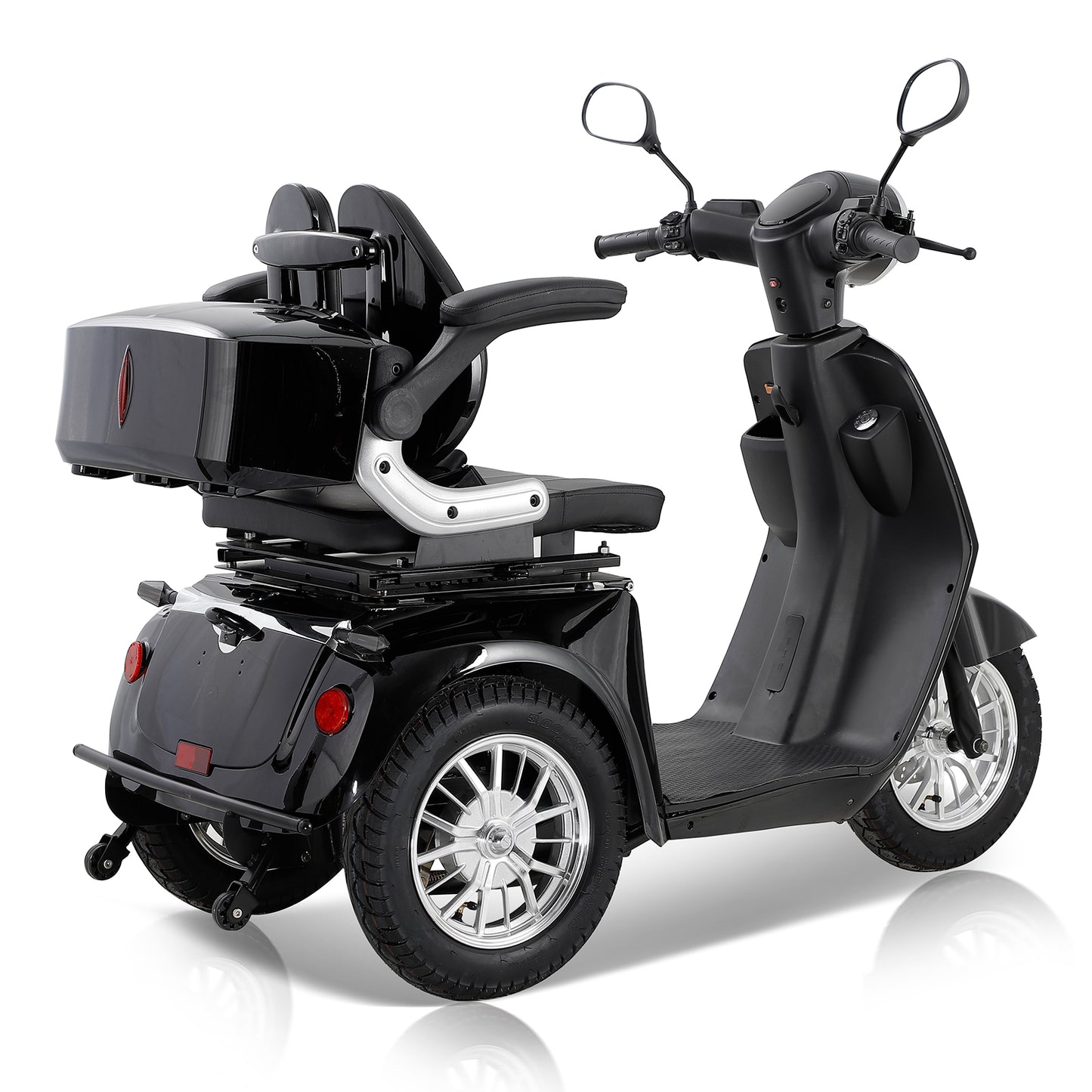 Heavy-Duty Electric Mobility Scooter for Seniors - High Power Motor, Extra-Large Seat & Anti-Theft Alarm, All-Terrain ABS+PC Scooter (Black)