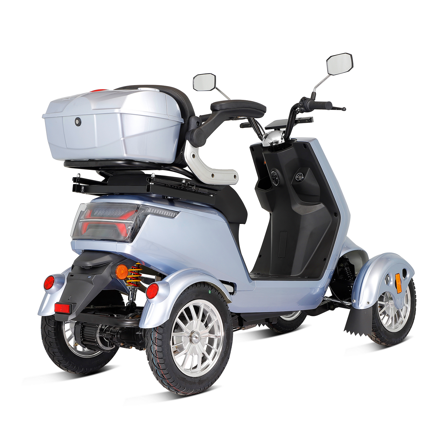 Extra-Large Electric Mobility Scooter for Seniors - High-Power Motor, Keyless Security & All-Terrain Tires, Heavy-Duty ABS+PC Frame (Silver)