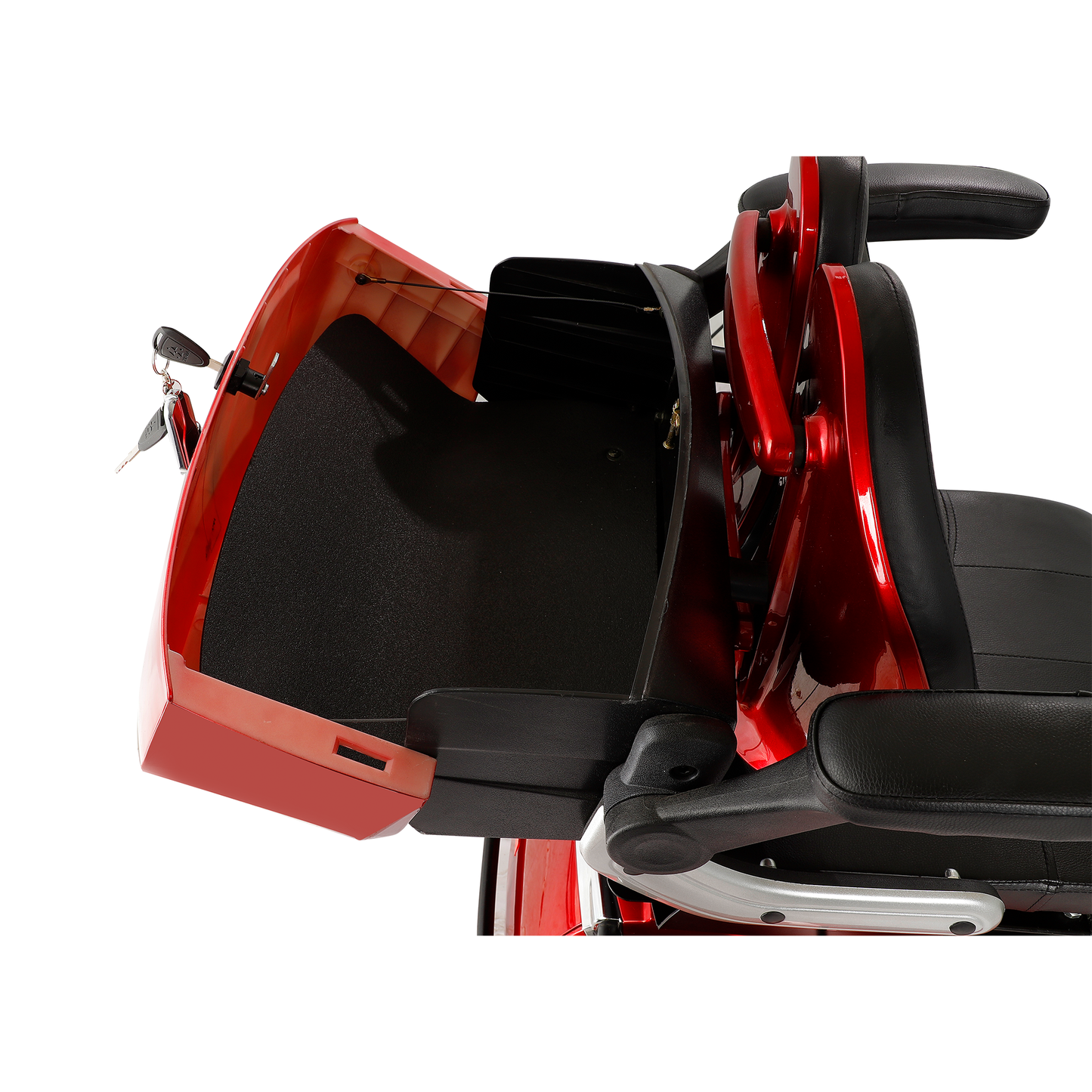 Seniors' Heavy-Duty Electric Mobility Scooter - Dual-Motor Power, Encrypted Remote Control & All-Weather Tires, 242lbs Capacity ABS+PC Frame (Red)