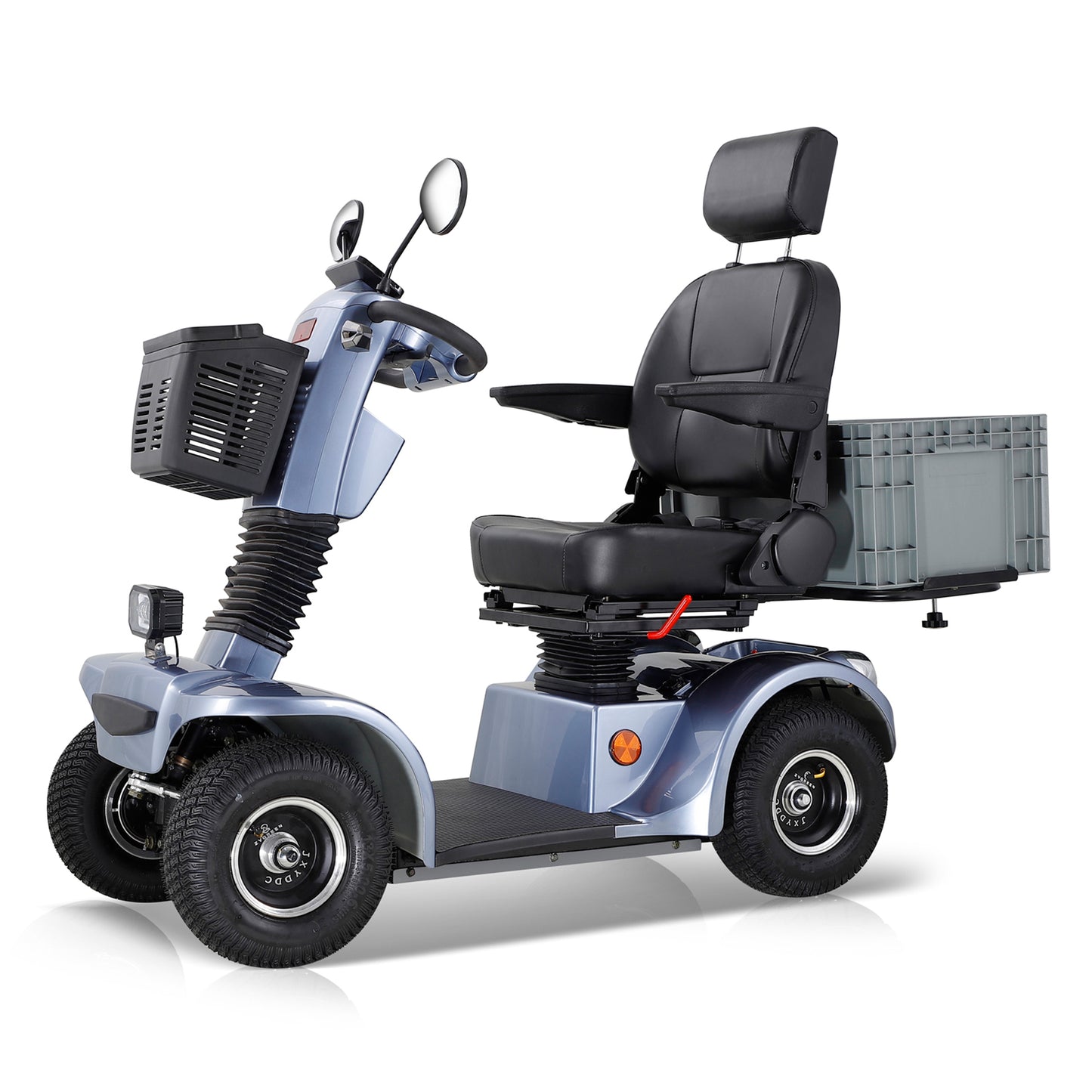 Long-Range Senior Mobility Scooter with Remote Lock, Adjustable Seat & All-Terrain Tires - 69.7" x 26" Foldable Electric Scooter for Adults