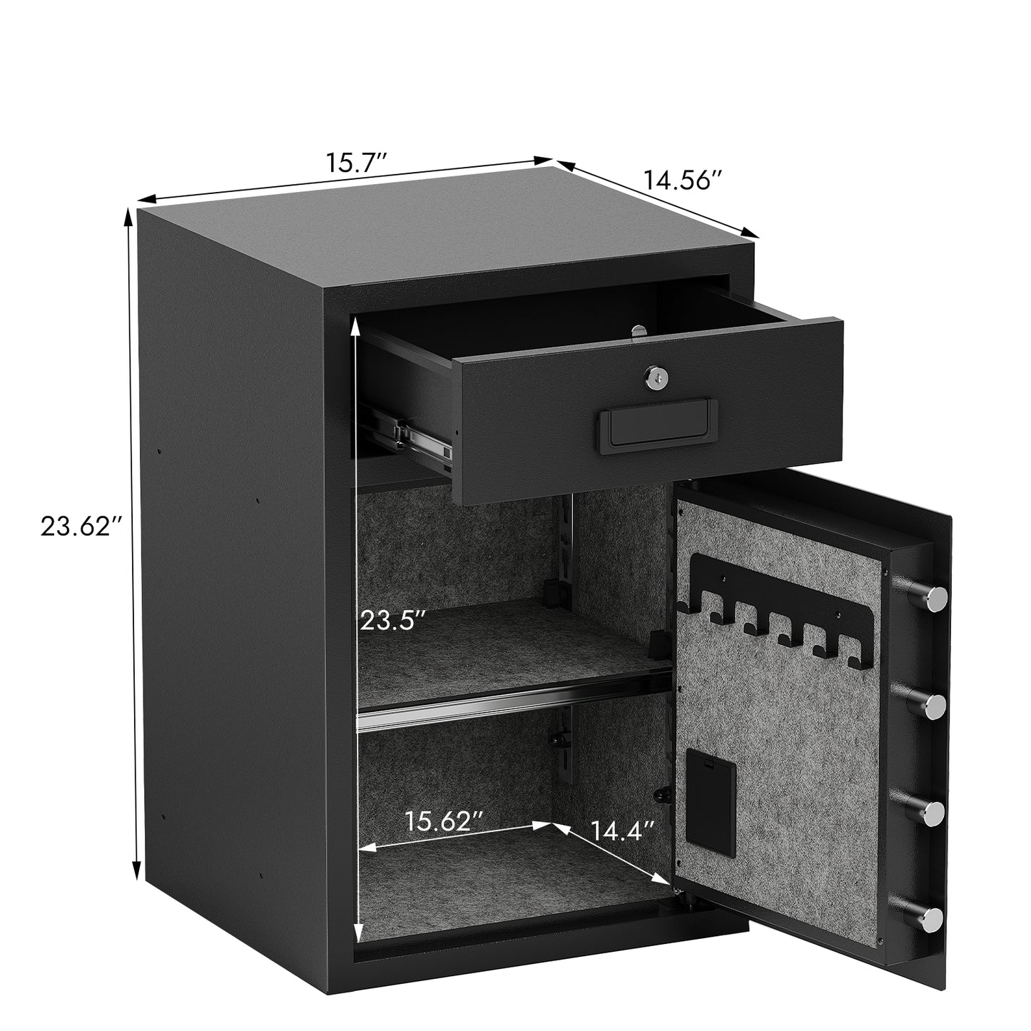 Electronic Business Safe with Anti-Theft Alarm - Compact Cash & Document Security Box for Office, Hotel, or Home