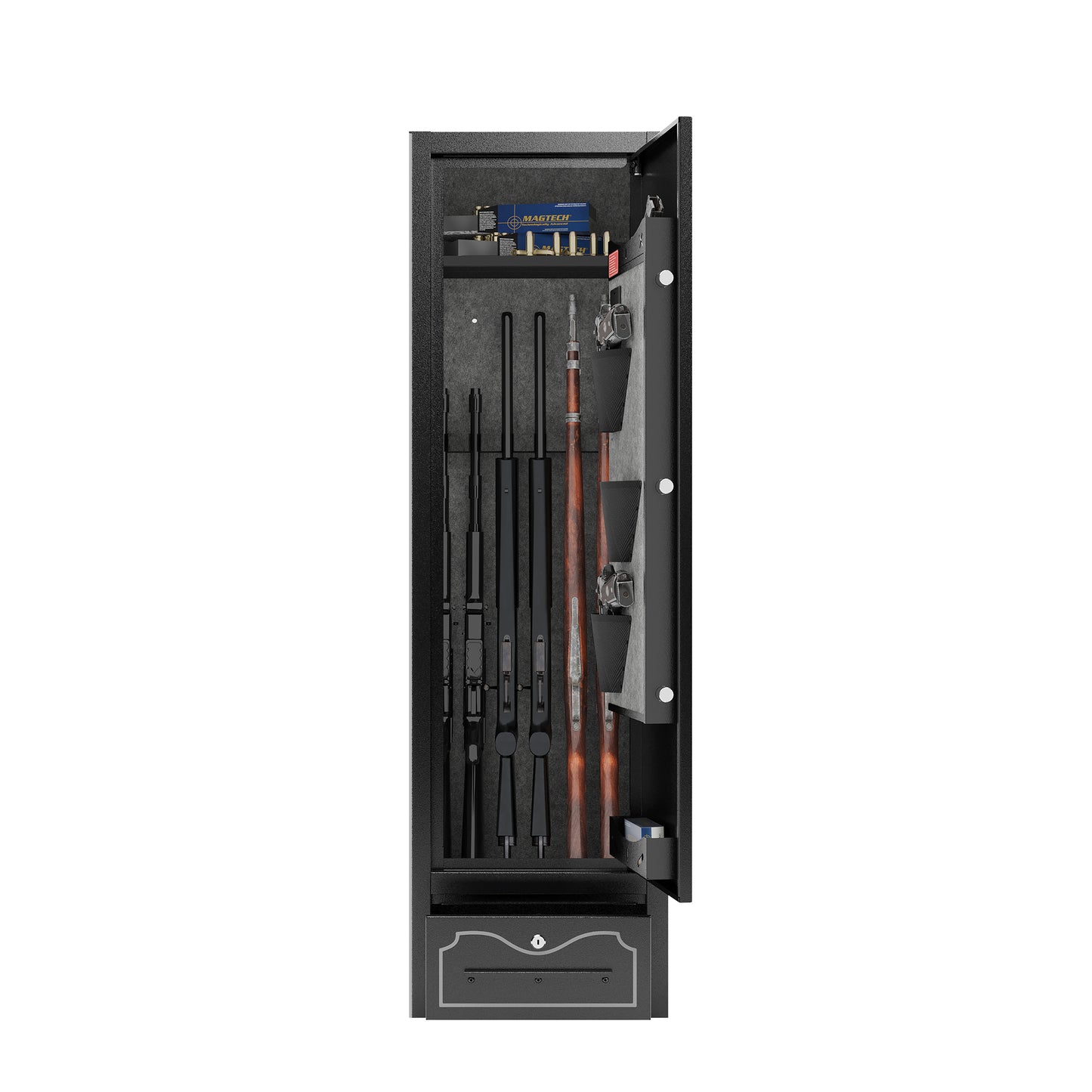 8-Gun Digital Rifle Safe with LED Lighting - Heavy Duty Steel Gun Cabinet for Rifles, Shotguns & Pistols