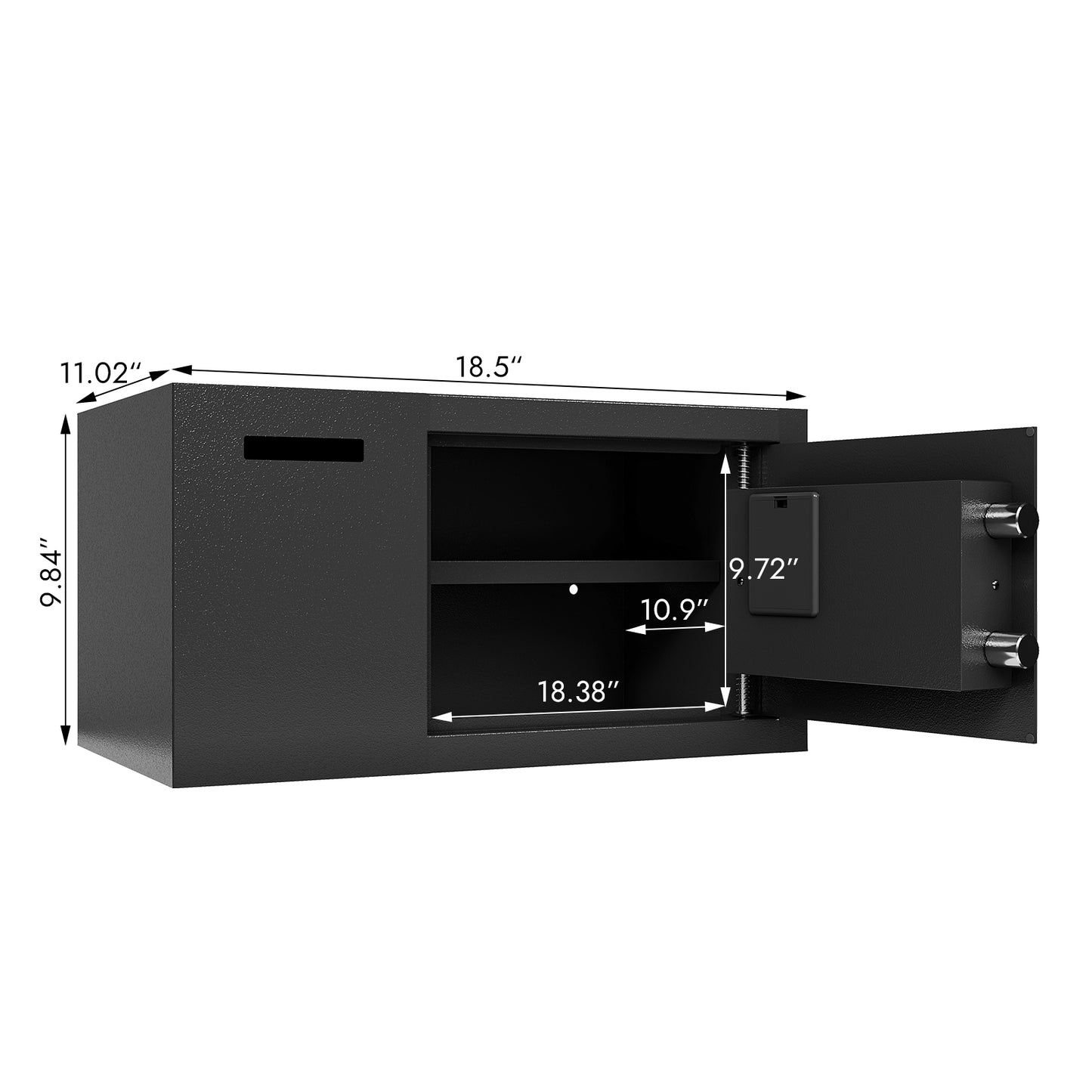 Electronic Keypad Security Safe – 1.16 Cu Ft Steel Lock Box for Cash, Jewelry & Documents, Anti-Theft & Fireproof Design (Black)
