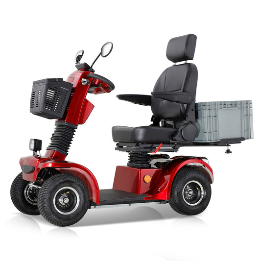 Heavy-Duty All-Terrain Mobility Scooter for Seniors - Remote Control, Adjustable Seating & Anti-Theft Alarm (69.7"L x 26"W)