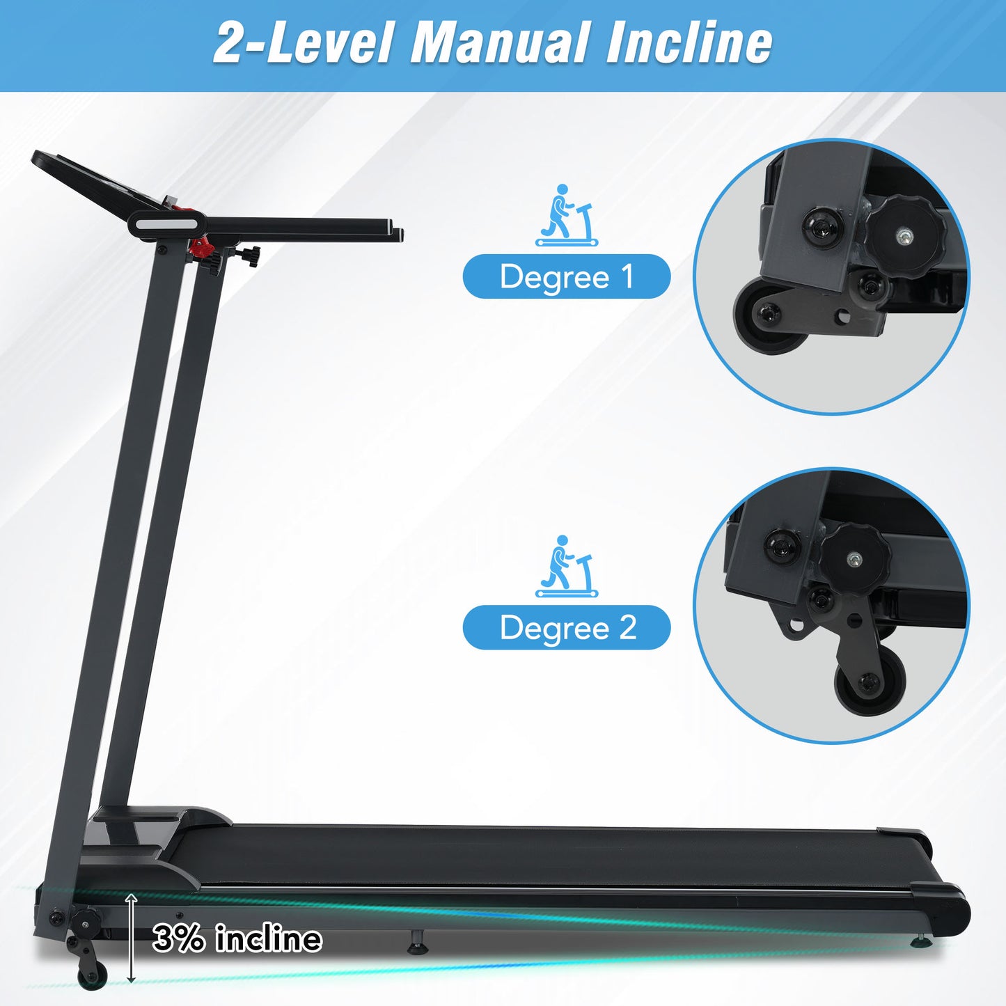 NEW Foldable Walking Pad Treadmill for Home & Office - 2.5HP Quiet Motor, 0.5-7.5MPH Speed, Manual Incline, 265LBS Capacity, Ultra-Compact Design