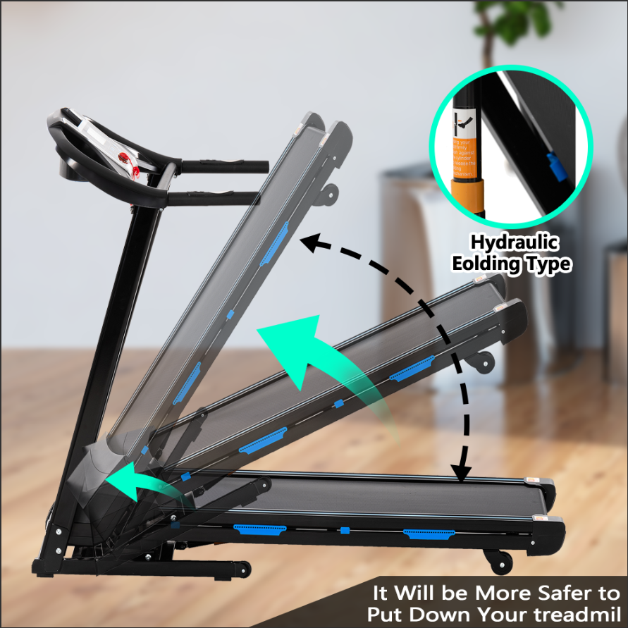 Professional 3.5HP Auto Incline Treadmill for Home Fitness 330LB Capacity Foldable Running Machine with App Integration Shock Absorption and Bluetooth Speakers