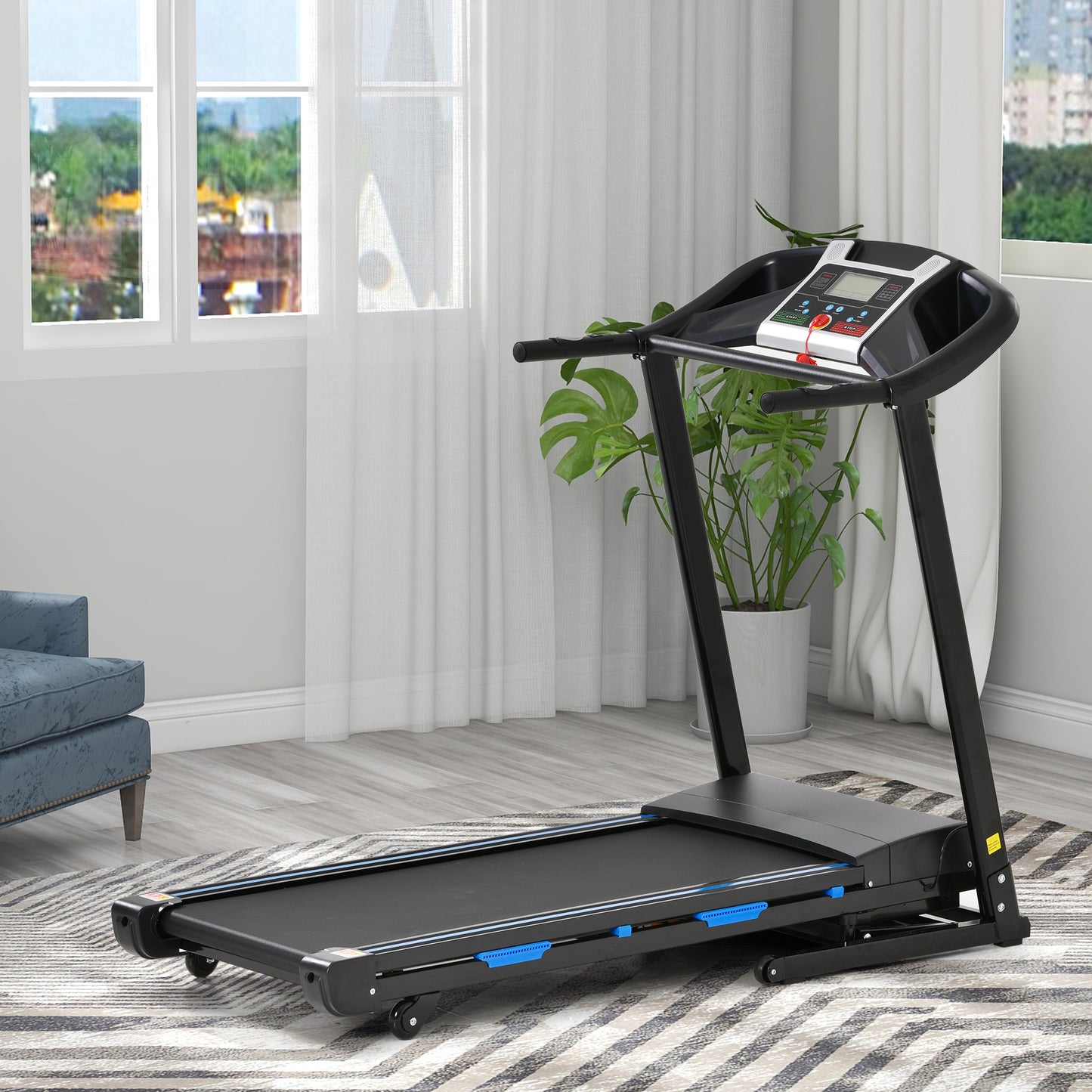 Professional 3.5HP Auto Incline Treadmill for Home Fitness 330LB Capacity Foldable Running Machine with App Integration Shock Absorption and Bluetooth Speakers