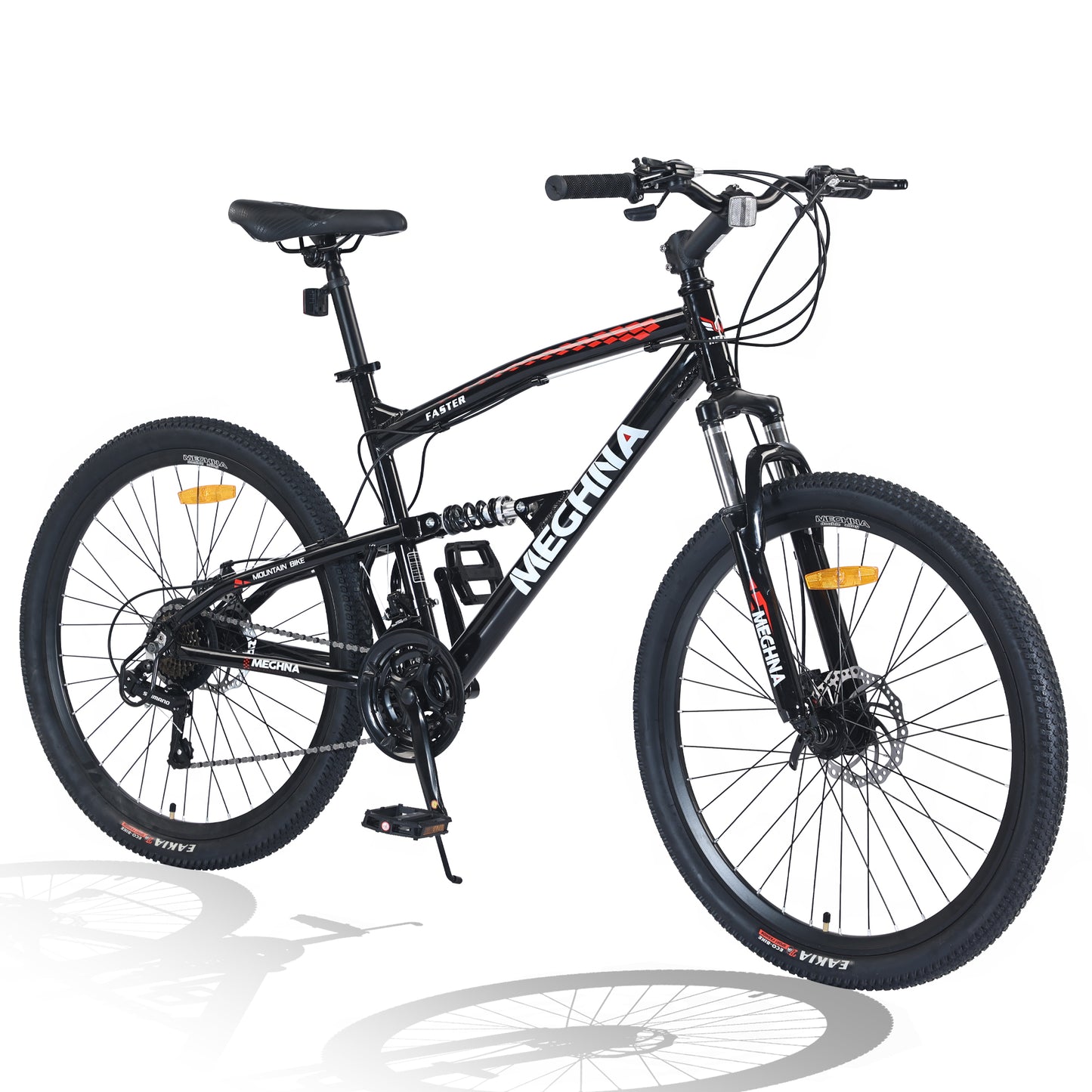 26 Inch Aluminum Alloy Mountain Bike for Men & Women - 21-Speed Gears, Dual Suspension, All-Terrain Tires, Front/Rear Disc Brakes (Black))