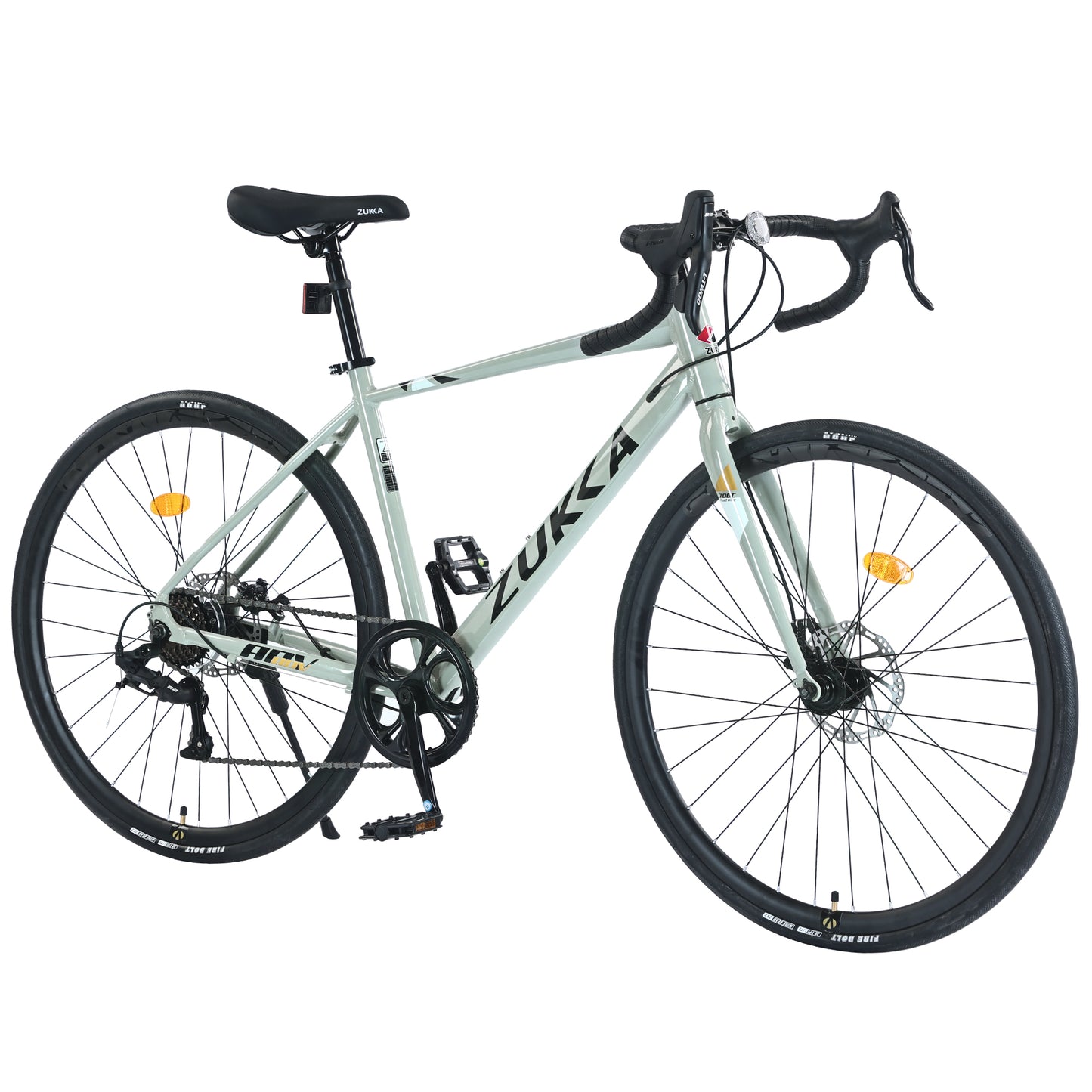 700C Aluminum Road Bike for Men & Women - 7-Speed Lightweight Commuter Bike with Dual Disc Brakes, 700x28C Tires, 85% Pre-Assembled (Green)