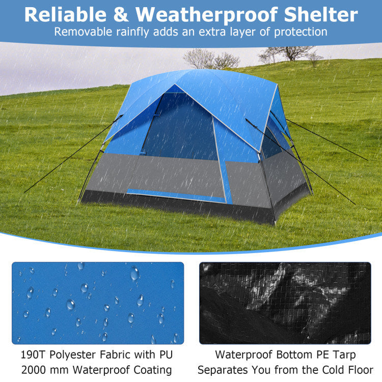 3-Person Weatherproof Camping Tent – Spacious Family Shelter with Waterproof Design, Lightweight Portability & Quick Setup for Outdoor Adventures