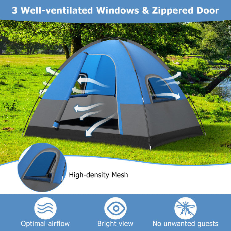 3-Person Weatherproof Camping Tent – Spacious Family Shelter with Waterproof Design, Lightweight Portability & Quick Setup for Outdoor Adventures