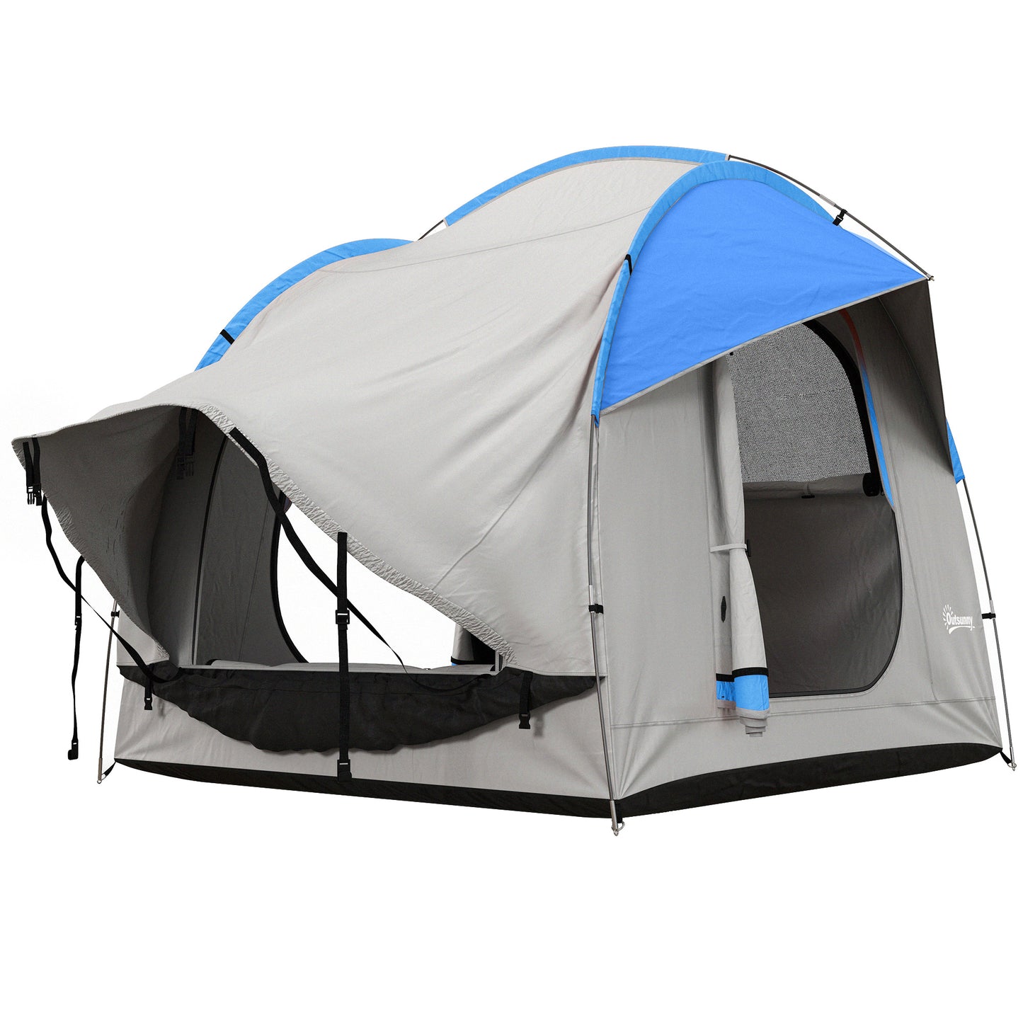 SUV Truck Tent for 5-6 People – 2000mm Waterproof Car Camping Shelter with 3 Doors, Mesh Ventilation & Universal Vehicle Compatibility
