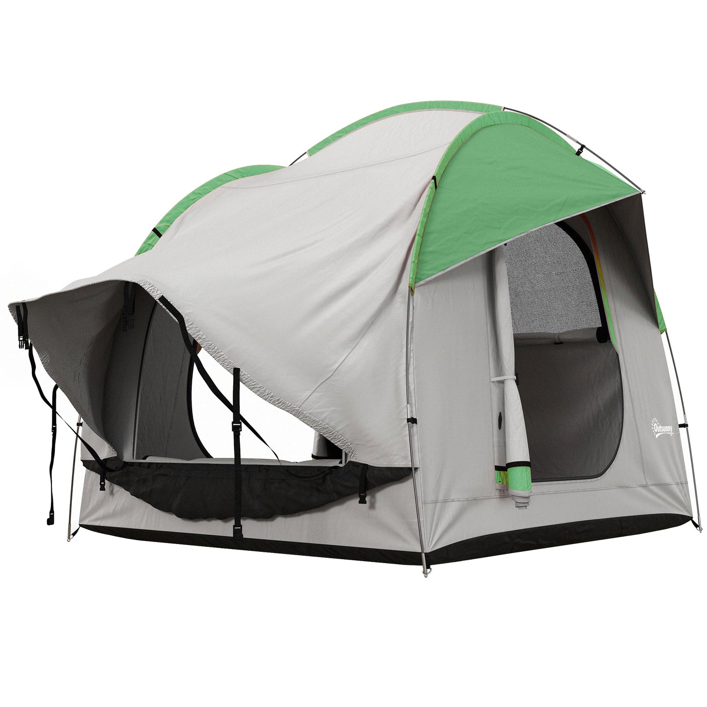 5-6 Person SUV Camping Tent – Heavy-Duty 2000mm Waterproof Shelter with 3 Doors, Mesh Windows & Universal Vehicle/Ground Setup
