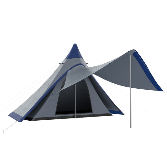15.4'x15.4' Teepee Camping Tent for 2-3 People – Waterproof Shelter with Spacious Porch, Instant Setup & Lightweight Backpacking Design