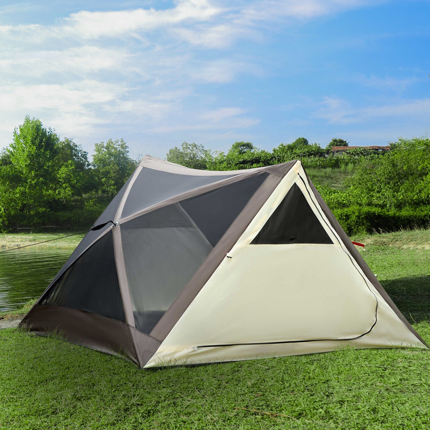 Instant Setup 2-3 Person Waterproof Pop Up Camping Tent – Portable Beach Cabana for Outdoor Adventures with Rainfly & Carry Bag