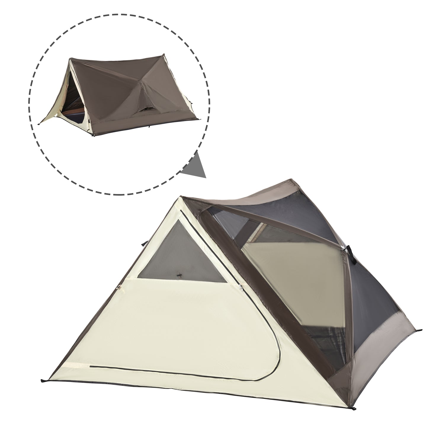 Instant Setup 2-3 Person Waterproof Pop Up Camping Tent – Portable Beach Cabana for Outdoor Adventures with Rainfly & Carry Bag