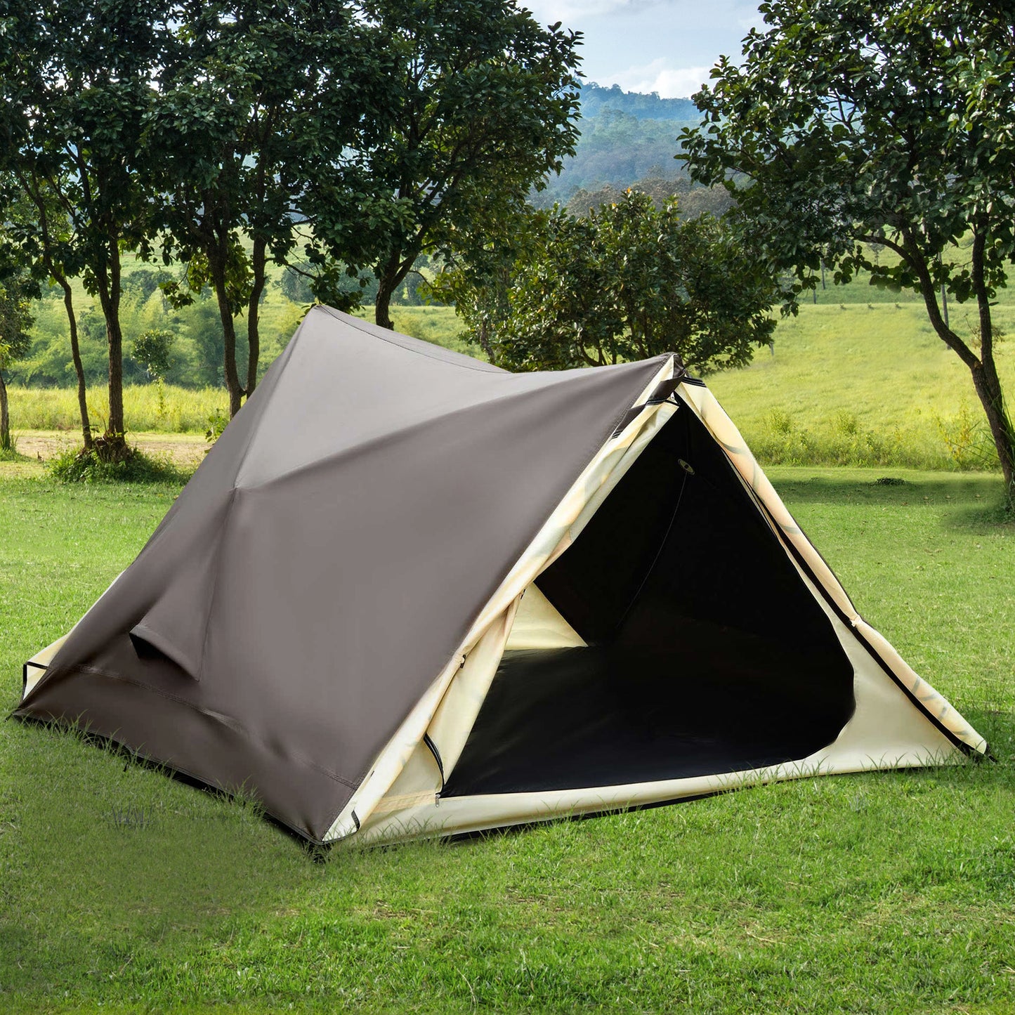 Instant Setup 2-3 Person Waterproof Pop Up Camping Tent – Portable Beach Cabana for Outdoor Adventures with Rainfly & Carry Bag