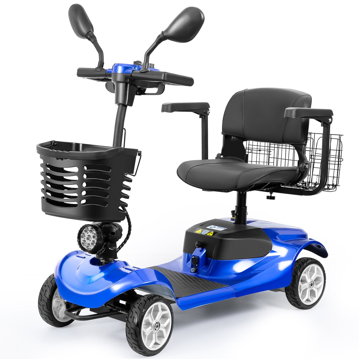 Foldable All-Terrain Mobility Scooter for Adults - 350W Motor, 12.5-Mile Range & 360° Swivel Seat | Compact 42.5"L x 20.5"W Design (Blue)