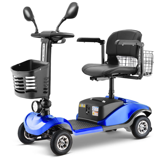 Folding Mobility Scooter for Adults - All-Terrain Electric Scooter with 350W Motor & Dual 12V20AH Batteries - Portable Collapsible Design for Seniors and Elderly-Blue