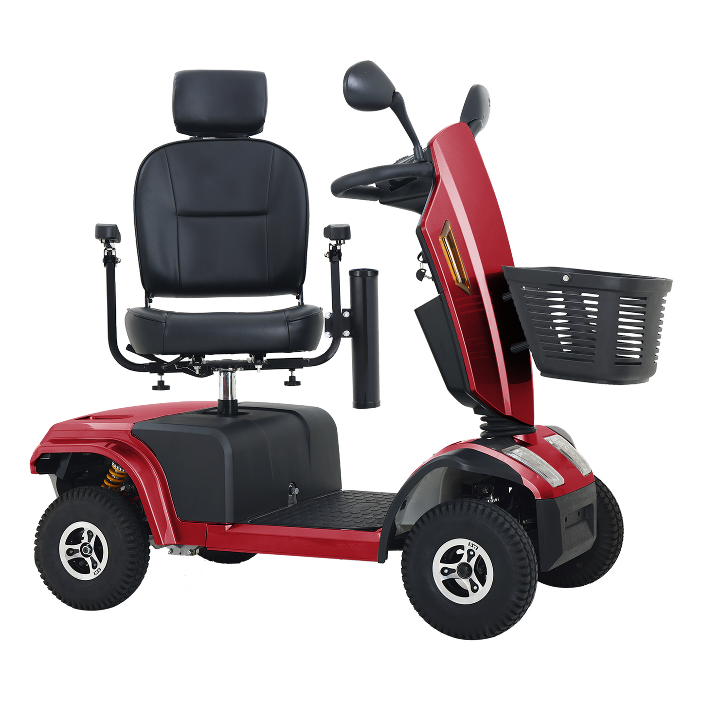 S500 Heavy Duty Mobility Scooter for Adults - Red All-Terrain Electric Scooter with Turn Signals, Headlights & Suspension - High-Weight Capacity for Seniors & Disabled