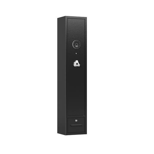 4-Gun Digital Rifle Safe with Removable Shelf & Storage Drawer - Secure Gun Cabinet for Rifles, Pistols, and Shotguns
