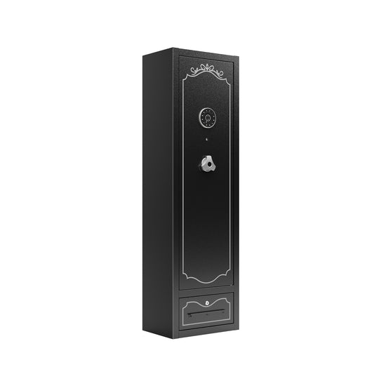 8-Gun Digital Rifle Safe with LED Lighting - Heavy Duty Steel Gun Cabinet for Rifles, Shotguns & Pistols