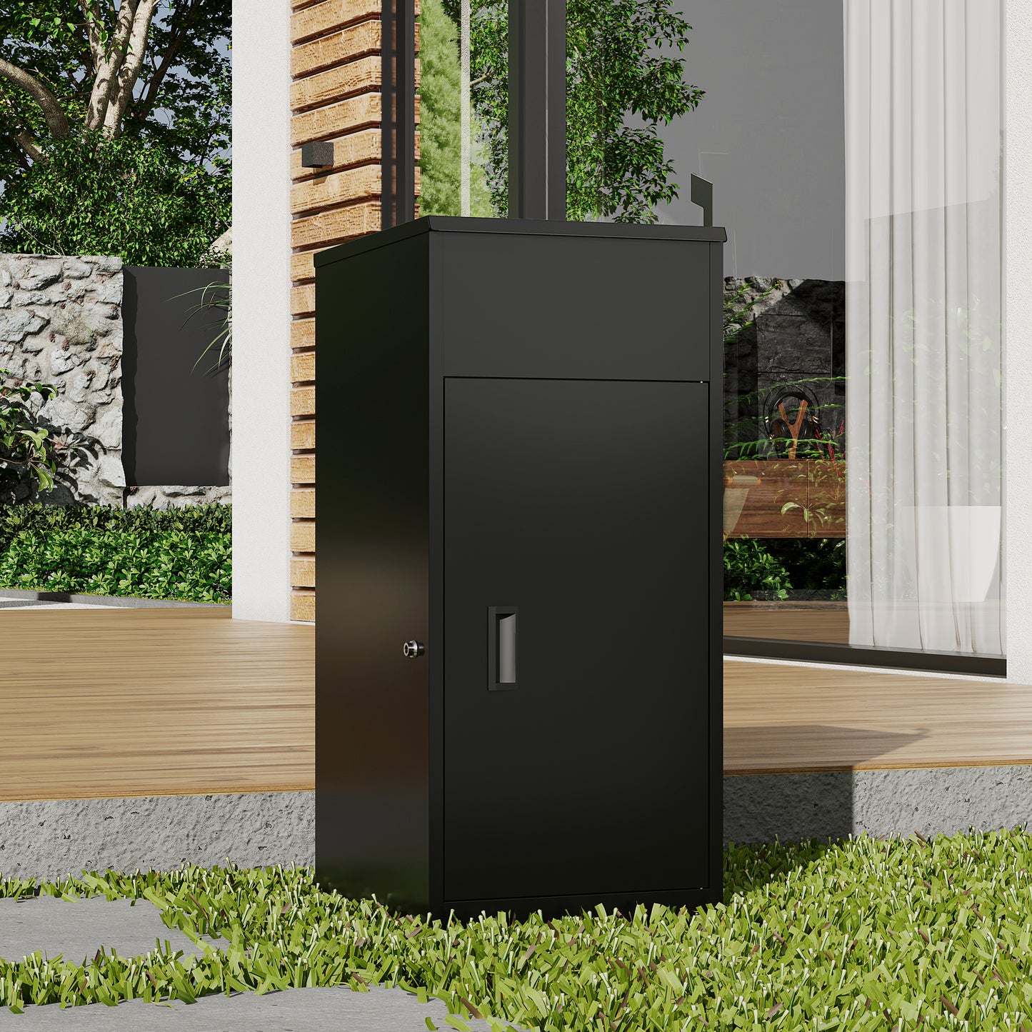 Heavy-Duty Anti-Theft Package Drop Box - 36.4" Steel Outdoor Delivery Box with Lock for Porch, Home & Office