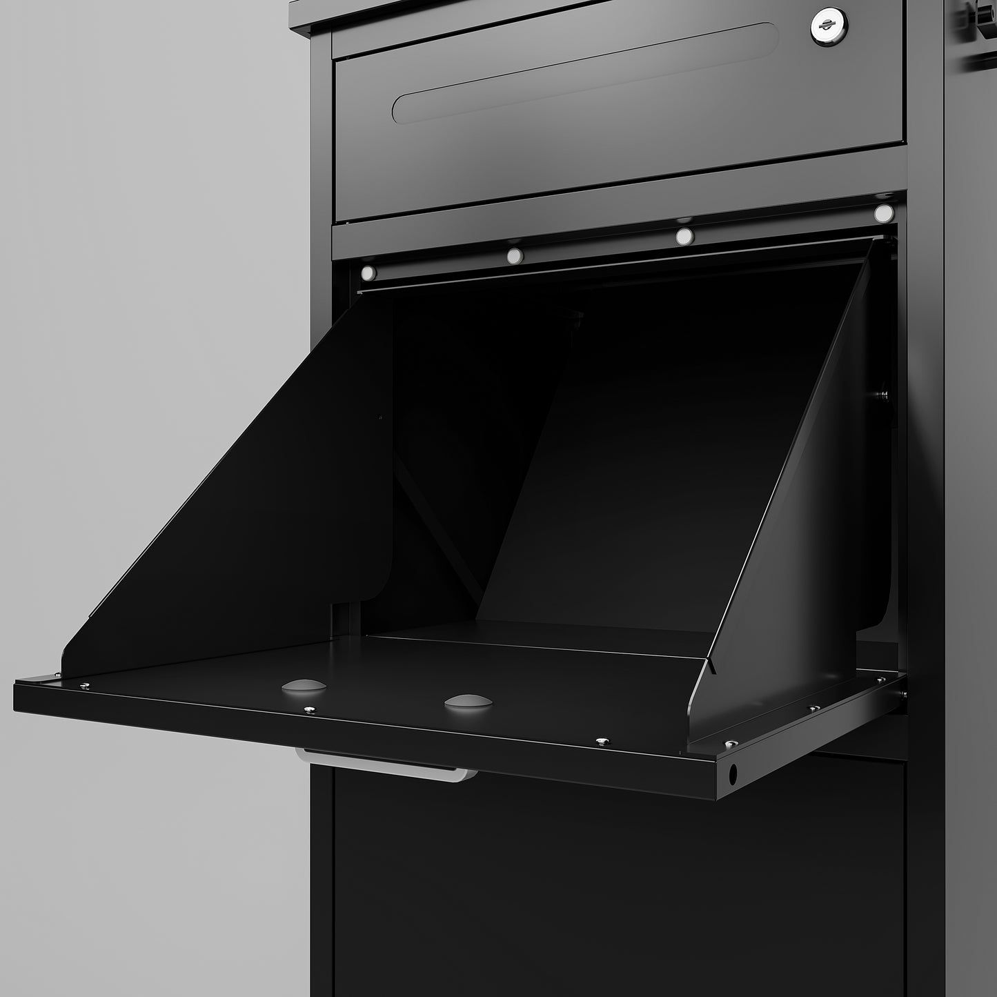Heavy-Duty Anti-Theft Steel Package Delivery Box, Weatherproof Outdoor Mail Drop Box for Home & Office (Black)