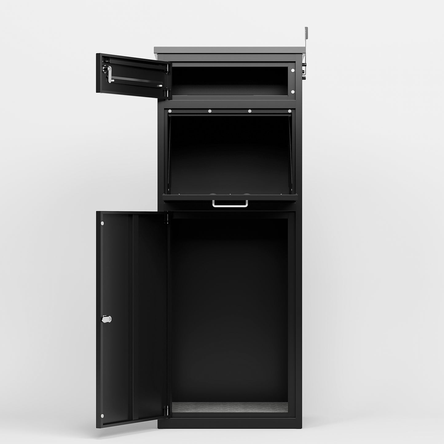 Heavy-Duty Anti-Theft Steel Package Delivery Box, Weatherproof Outdoor Mail Drop Box for Home & Office (Black)