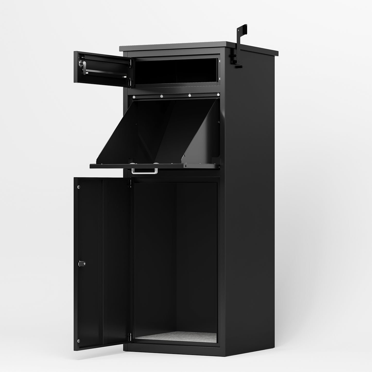 Heavy-Duty Anti-Theft Steel Package Delivery Box, Weatherproof Outdoor Mail Drop Box for Home & Office (Black)