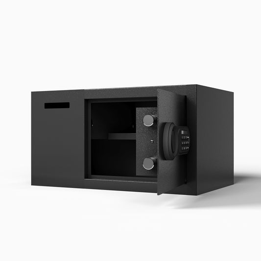Electronic Keypad Security Safe – 1.16 Cu Ft Steel Lock Box for Cash, Jewelry & Documents, Anti-Theft & Fireproof Design (Black)