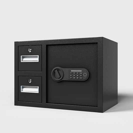 Black Steel Electronic Keypad Security Safe - 1.85 Cubic Feet for Cash, Jewelry & Documents (13.77x19.68x11.81 in)